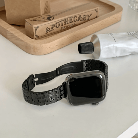 「V467」apple watch ステンレス バンド 千鳥柄 アップル ウォッチ バンド おしゃれ 女性/男性