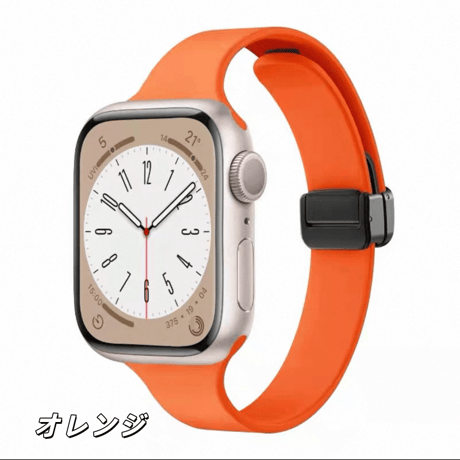 「V733」アップルウォッチバンド シリコン 細め apple watch バンド マグネット おしゃれ