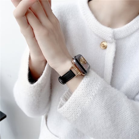 「V572」アップル ウォッチ バンド 女性 細い Dバックル apple watch レザー バンド 高級