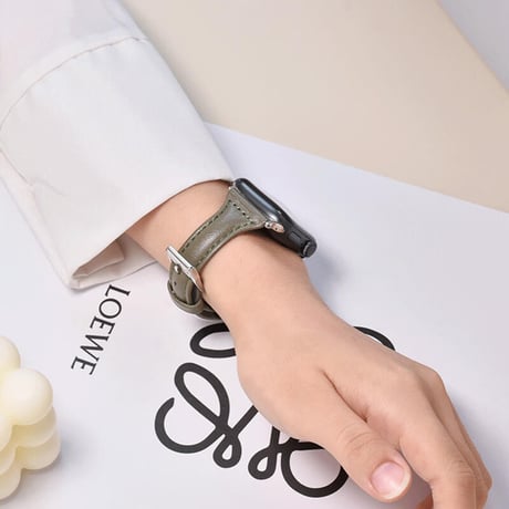 「V229」アップル ウォッチバンド 女性 細い apple watch7/8 レザーバンド おしゃれ