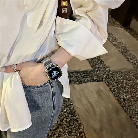 「V471」アップル ウォッチ バンド 人気 男性 女性 apple watch メタル バンド＋カバー 2点セット