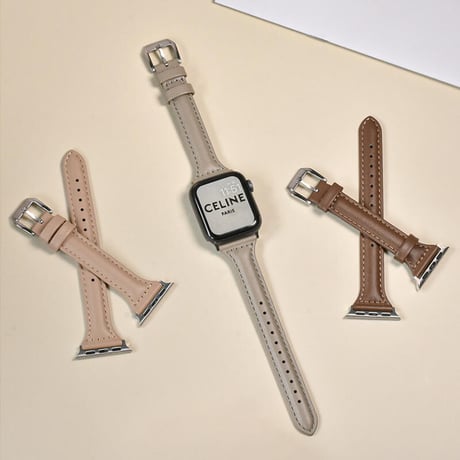 「V229」アップル ウォッチバンド 女性 細い apple watch7/8 レザーバンド おしゃれ
