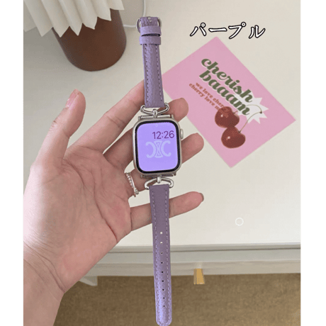 「V708」アップル ウォッチ レザー バンド 女性 apple watch バンド 細い