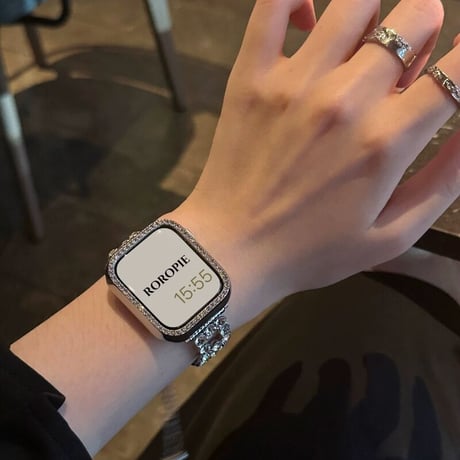 「V500」アップル ウォッチ キラキラ バンド 女性 人気 apple watch バンド かわいい 保護カバー付き
