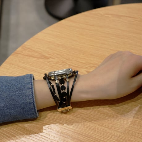 「V247」キラキラカバー付き apple watch ブレスレット 重ね付け アップルウォッチバンド 女性 おしゃれ