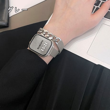 「V215」アップル ウォッチ 二重バンド チェーン おしゃれ 40/44/49mm apple watch ブレスレット 女性 人気