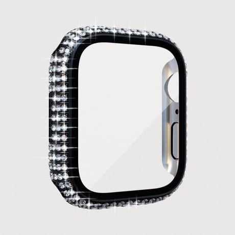 「V287」アップル ウォッチ カバー キラキラ ストーン Apple Watch 40/42/45mm 保護ケース フィルム一体型