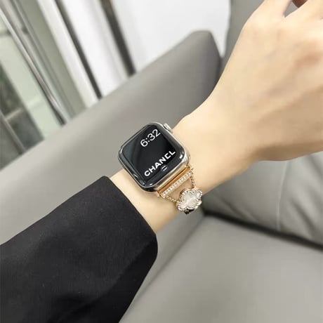 【V025-1】四葉のクローバーのapple watchバンド キラキラ アップル ウォッチ バンド 可愛い ブレスレット
