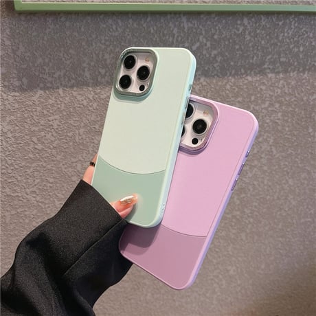「V583」スマホケース バイ カラー iphone15/14 ケース シンプル おしゃれ