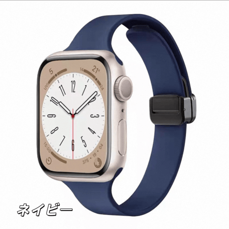 「V733」アップルウォッチバンド シリコン 細め apple watch バンド マグネット おしゃれ
