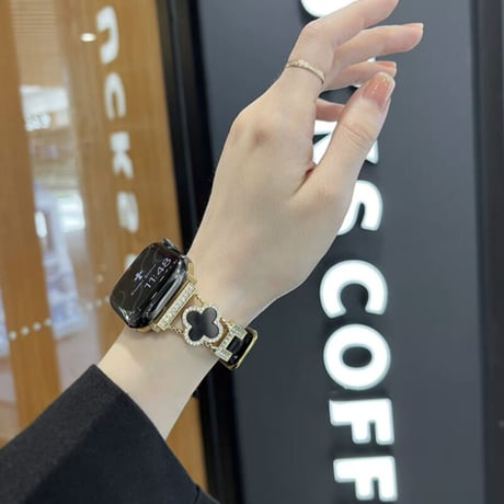 「V501」アップル ウォッチ バンド かわいい 四葉のクローバー apple watch バンド レディース