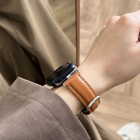 「V096」apple watch レザー バンド 牛革 ビジネス アップル ウォッチ バンド40mm 49mm 白 ピンク