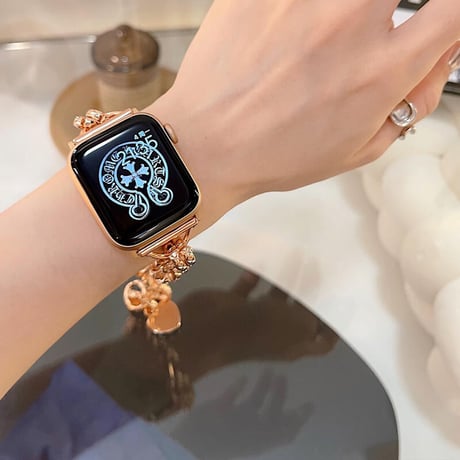 「V263」apple watch バンド チェーン 韓国 おしゃれ アップルウォッチ ブレスレット ステンレス