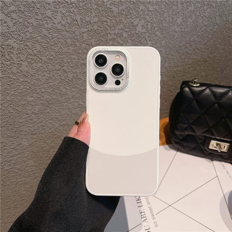 「V583」スマホケース バイ カラー iphone15/14 ケース シンプル おしゃれ