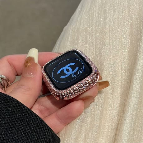 「V744」アップルウォッチケース キラキラ 保護フィルム一体型 apple watch10/11/se カバー おすすめ かわいい