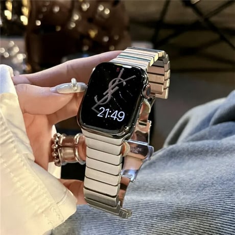 Apple Watch バンド一体型ステンレスハードケース44mmSv/BK