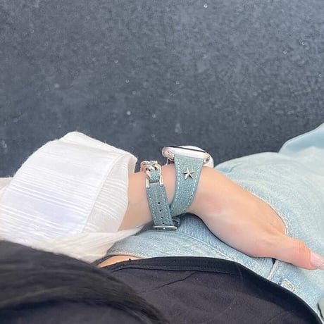 「V509」アップル ウォッチ バンド 二 重 巻き おしゃれ apple watch バンド おすすめ デニム