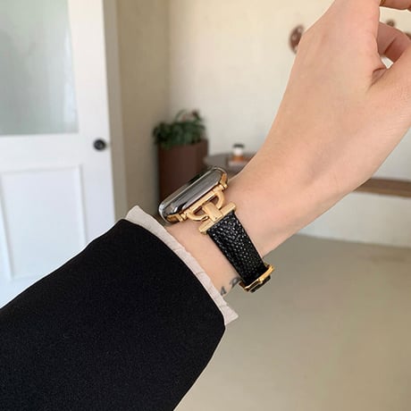 「V385」アップル ウォッチ 黒 バンド 女性 apple watch バンド おしゃれ