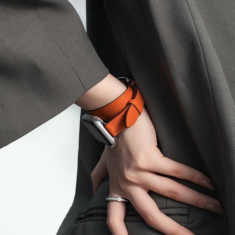 「V202」アップルウォッチバンド 二重 本革 apple watch 8/7/se ベルト ダブルツアー 高級 レディース