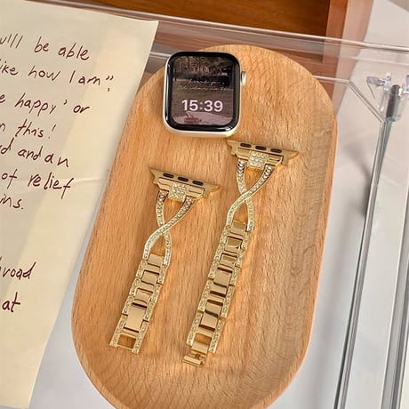 「V548」アップル ウォッチ バンド 女性 キラキラ apple watch バンド＋カバー2点セット かわいい ブレスレット