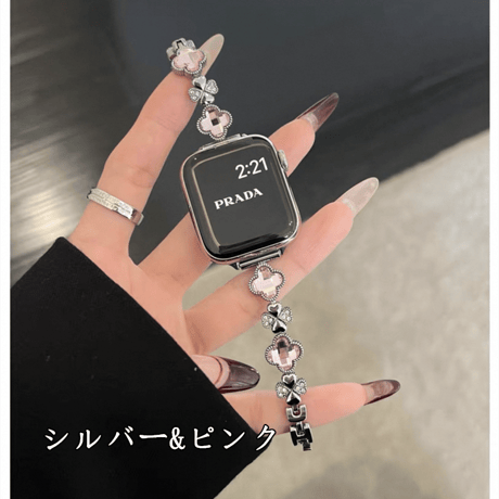 「V718」四葉のクローバー apple watchバンド 女性 アップル ウォッチ バンド ブレスレット