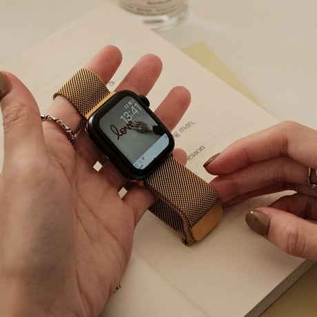 「V491」アップル ウォッチ バンド 蒸れ ない apple watch ステンレスバンド ＋カバー2点セット