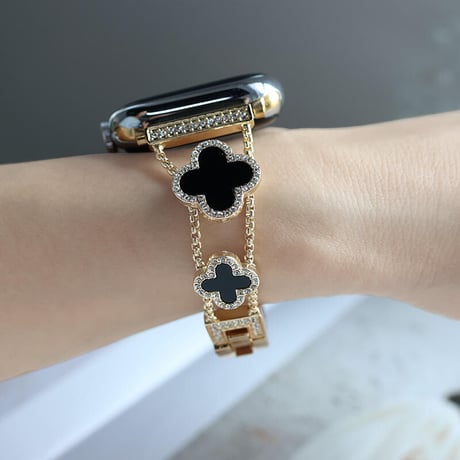 「V113」四葉のクローバー アップル ウォッチ バンド 女性 Apple Watch Ultra/8/7/se バンド アクセサリー