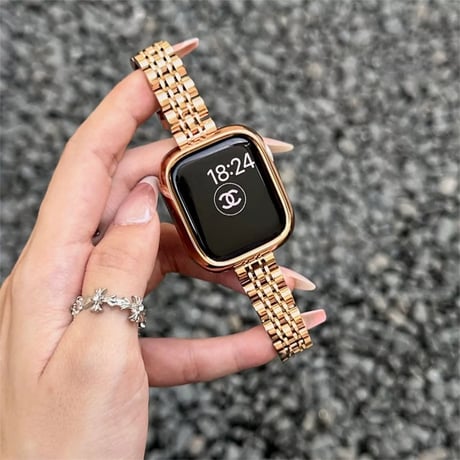 「V730」アップル ウォッチ ステンレス バンド apple watchバンド 女性 細め アップルウォッチカバー付き