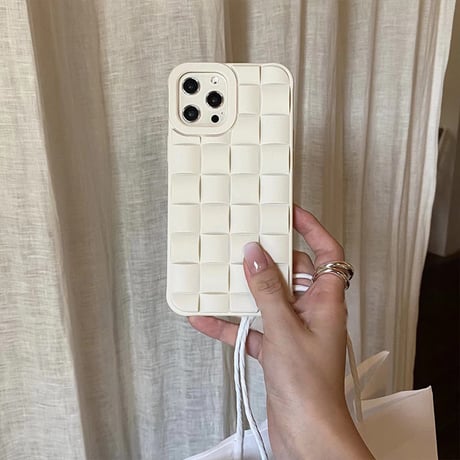 「V495」iphone15 ケース 韓国 iphone15pro/14 ケース おしゃれ 編み風