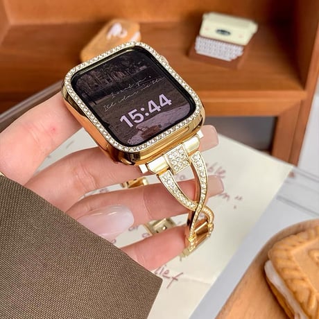 「V548」アップル ウォッチ バンド 女性 キラキラ apple watch バンド＋カバー2点セット かわいい ブレスレット