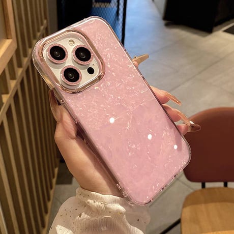 「V474」カメラレンズリング付き iphone17/16pro ケース シェル iphone15 ケース キラキラ 可愛い