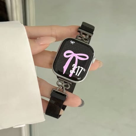 「V742」アップルウォッチ バンド 女性 蒸れない apple watch マグネット バンド かわいい