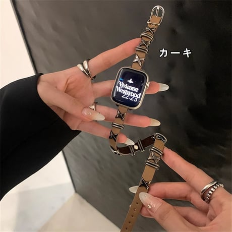 「V553」apple watch バンド スタッズ かっこいい アップル ウォッチ バンド 二 重 巻き