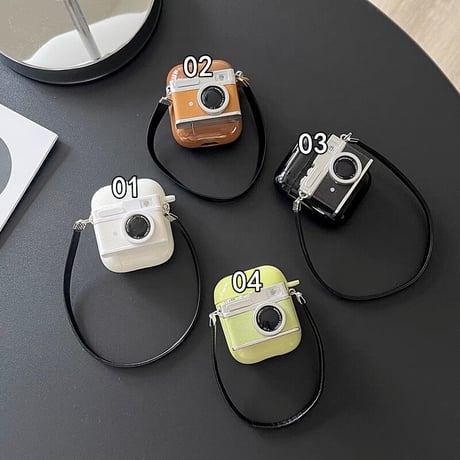「V524」airpods ケース 可愛い カメラモチーフ airpods pro ケース 韓国 面白い イヤホン ケース
