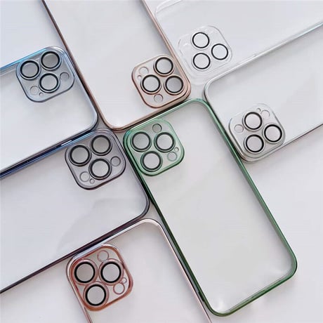 「V112」メタリック iphone14 クリアケース 防塵 軽量 iphone14pro/13 ケース  カメラフィルム付き