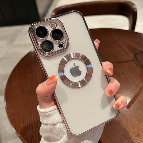 「V139」メタリックカラー iphone14/13/12ケース  透明 iphone14pro カバー ゴールド ディープパープル