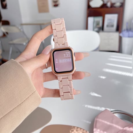 「V050」樹脂 アップルウォッチ8/7/6 バンド かわいい apple watchバンド＋カバー