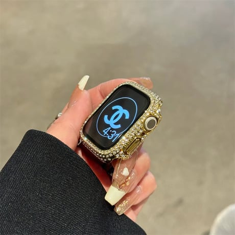 「V744」アップルウォッチケース キラキラ 保護フィルム一体型 apple watch10/11/se カバー おすすめ かわいい