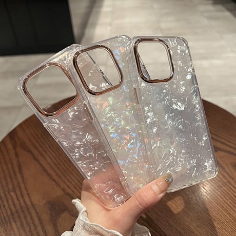 「V353」シェル ケース iphone14/13 透明 iphone ケース 人気 女子 韓国