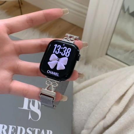 「V742」アップルウォッチ バンド 女性 蒸れない apple watch マグネット バンド かわいい