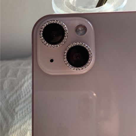 「V129」キラキラ iphone レンズ カバー iPhone17 iPhone16 カメラ リング ピンク色