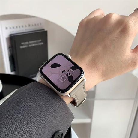 「V182」くすみカラー apple watchバンド 本革レザー アップルウォッチ series8/SE/新型Ultra 交換ベルト おしゃれ