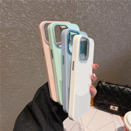 「V583」スマホケース バイ カラー iphone15/14 ケース シンプル おしゃれ