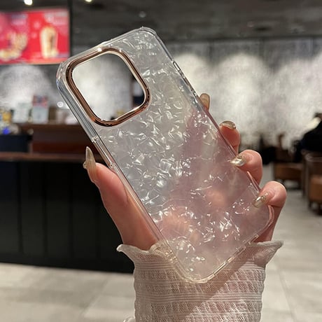 「V353」シェル ケース iphone14/13 透明 iphone ケース 人気 女子 韓国