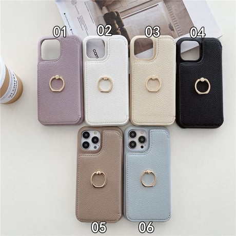 「V412」iphone ケース リング 付き おしゃれ スマホケース カード 入れる 韓国