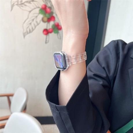 「V348」apple watch クリア バンド+カバー セット アップル ウォッチ バンド d バックル おしゃれ
