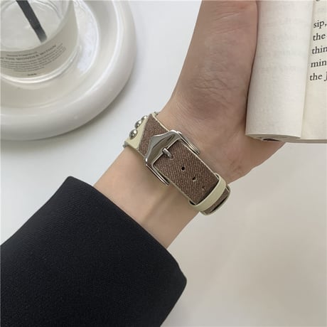 「V568」アップル ウォッチ バンド デニム レザーベルト apple watch バンド おしゃれ 男女兼用