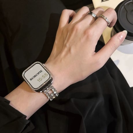 「V500」アップル ウォッチ キラキラ バンド 女性 人気 apple watch バンド かわいい 保護カバー付き