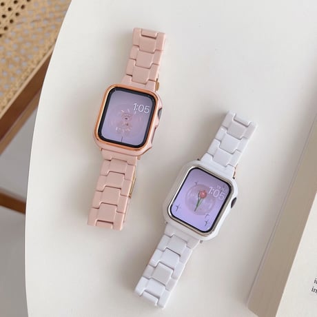 「V050」樹脂 アップルウォッチ8/7/6 バンド かわいい apple watchバンド＋カバー