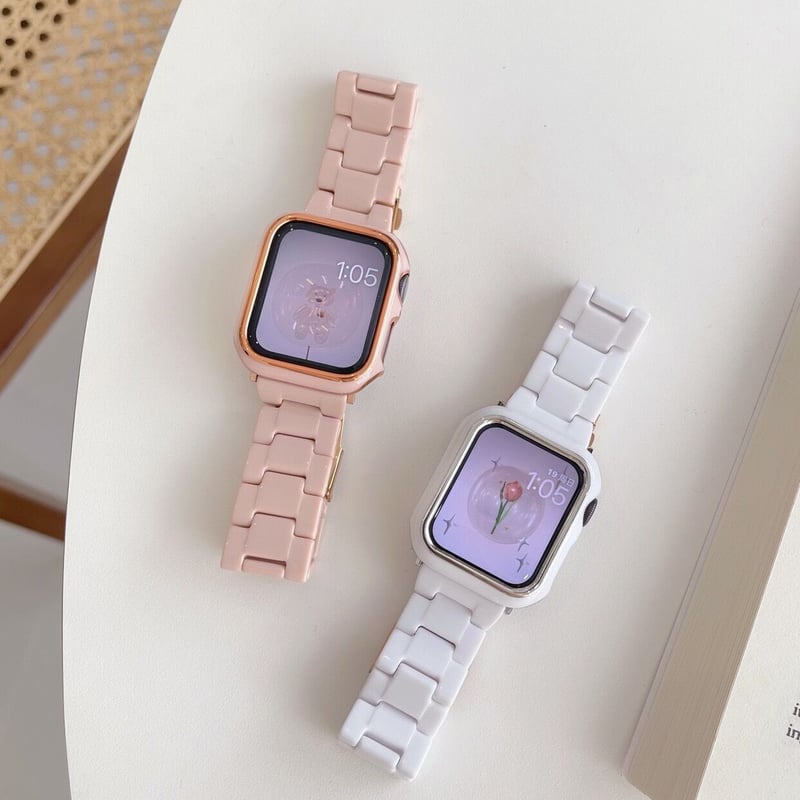 アップルウォッチ Apple Watch バンド ベルト＋カバー ピンク H